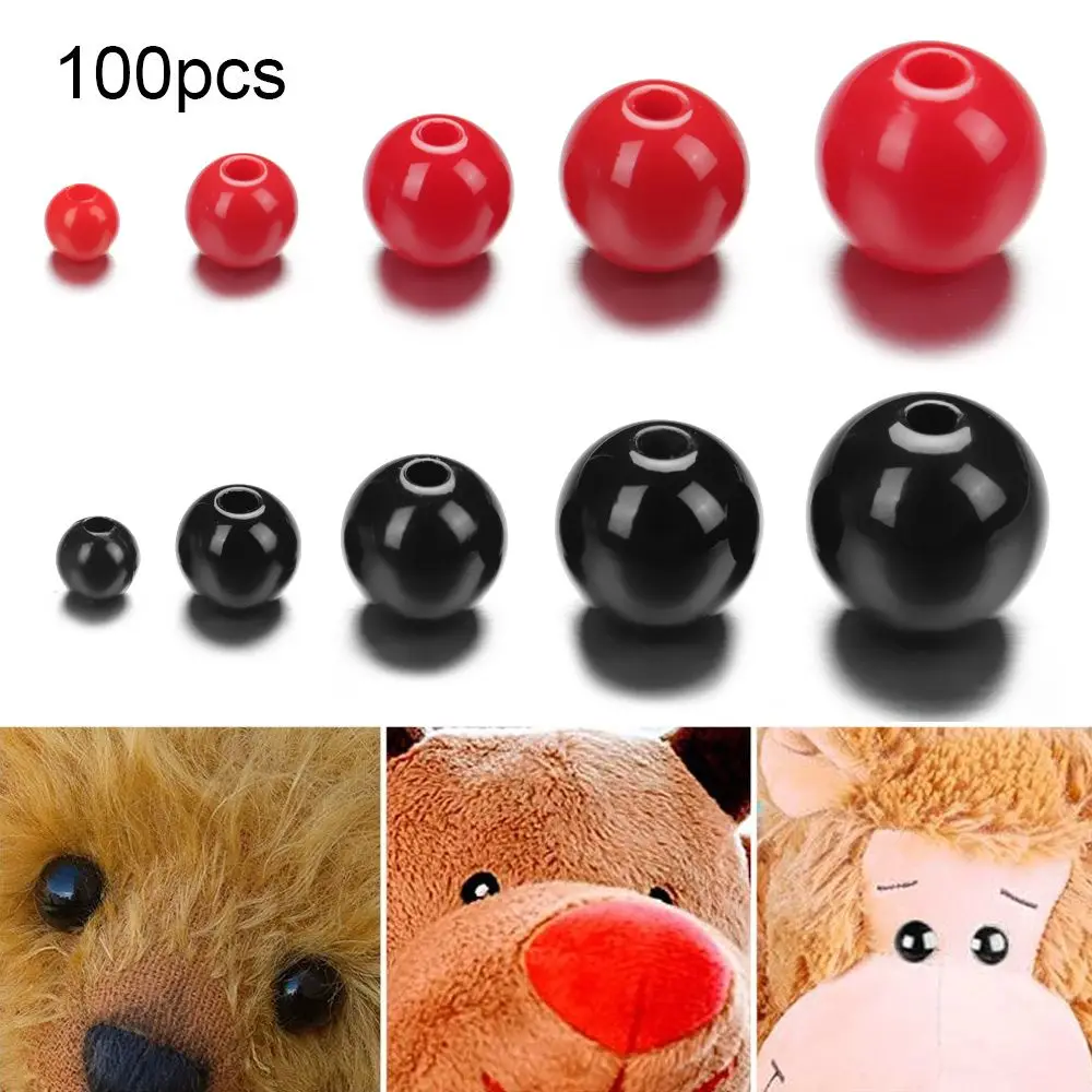 

100pcs New Scrapbooking Crafts Black Red Accessories Safety Doll Eyes DIY Bear Parts Sewing Beads Stuffed Toys