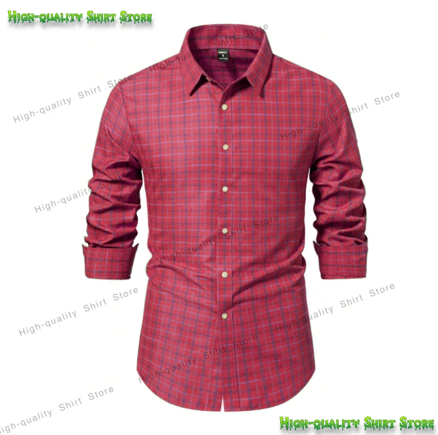 Мужская рубашка из бамбукового волокна и полиэстера с 3D клетчатым принтом