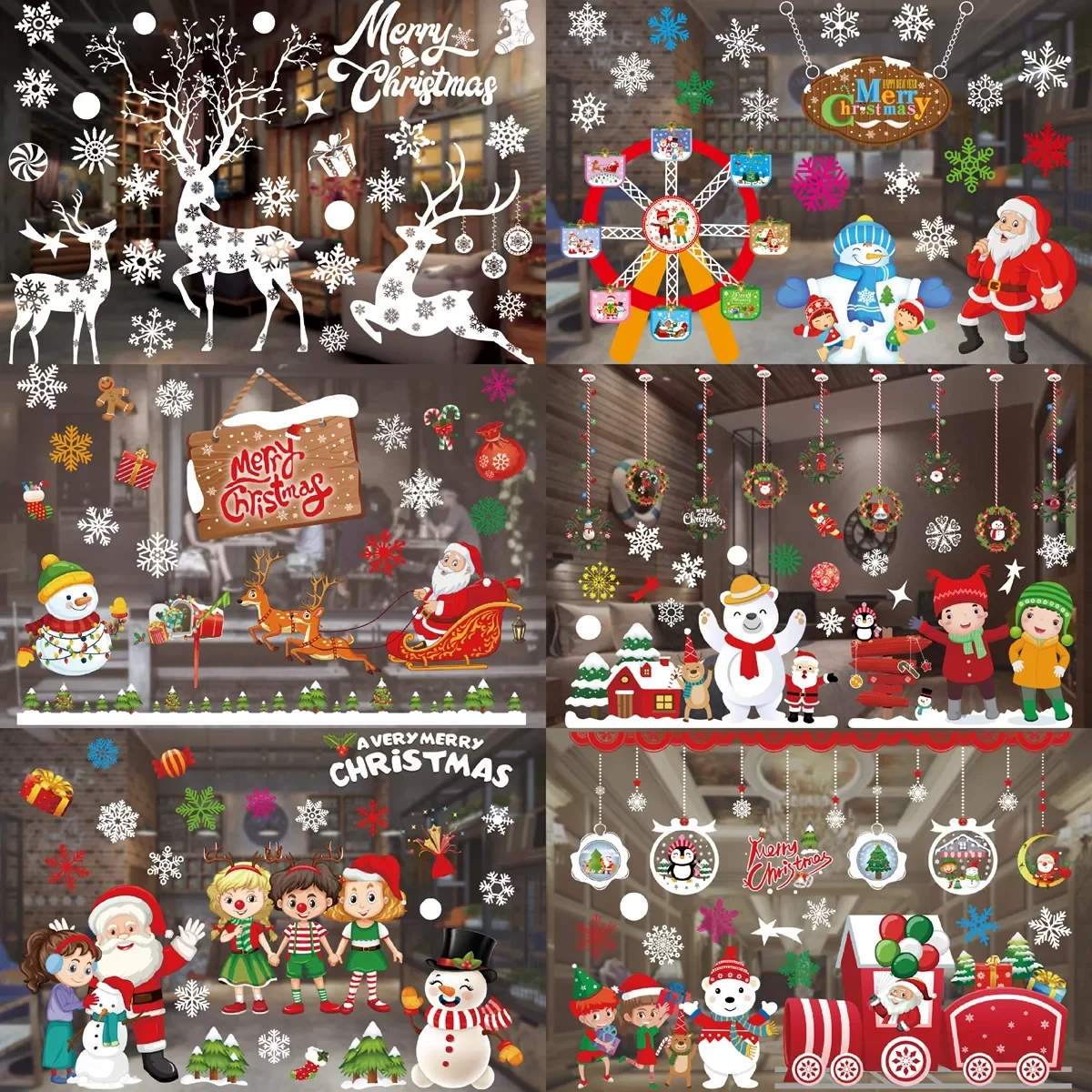 

Christmas Window Stickers Merry Christmas Decorations For Home Christmas Wall Sticker Kids Room Wall Decals 2022 New Year