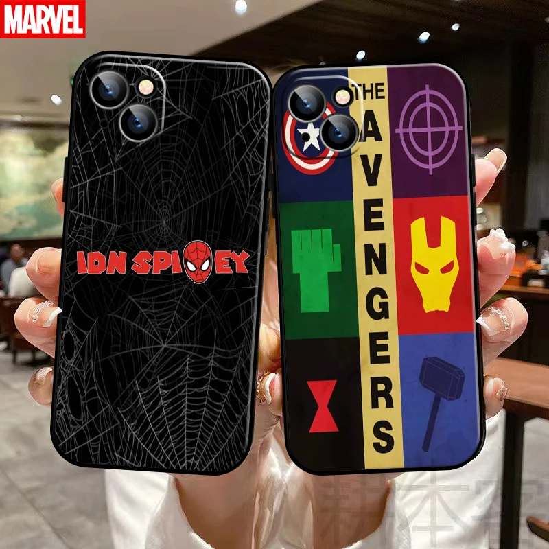 

Marvel Spiderman For Apple iPhone 13 12 11 Pro Max 12 13 Mini X XR XS Max SE 6 6S 7 8 Plus Phone Case Carcasa Back Black Funda
