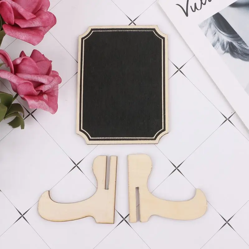 

10pcs Wooden Mini Blackboard Table Sign Memo Message Stand Chalk Board Wedding Party Decoration Supplies Y98A