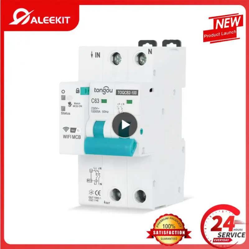 

Wireless Automatic Switch 2p 63a Wifi Mcb Measurement Circuit Breaker Remote Control Metering Breaker Tuya Timer