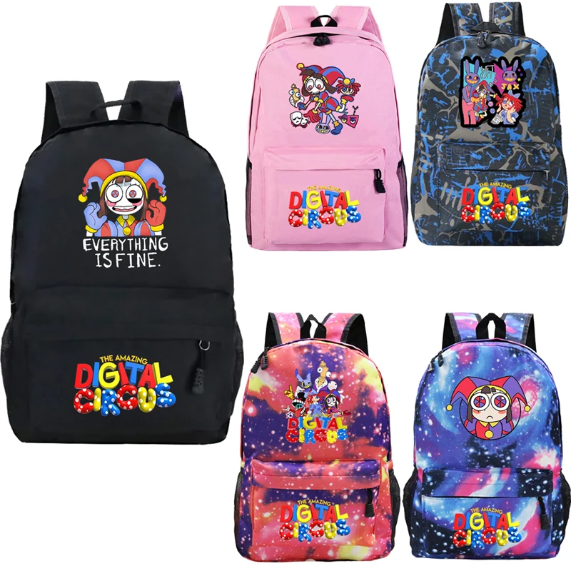 Anime The Amazing Digital Circus Jax Backpacks Pomni Student Daily School Bags Boys Girls Travel Bag Kids Back To Bookbag