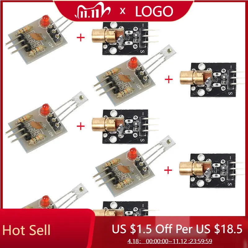 

Laser Receiver Sensor Module + KY-008 Transmitter 10pcs/Set For Arduino AVR Tools Accessories Fast Shipping