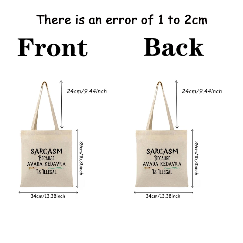 Сарказм потому что Avada Kedavra Is Illegal Pattern Tote Bags Холщовая сумка для покупок женщин