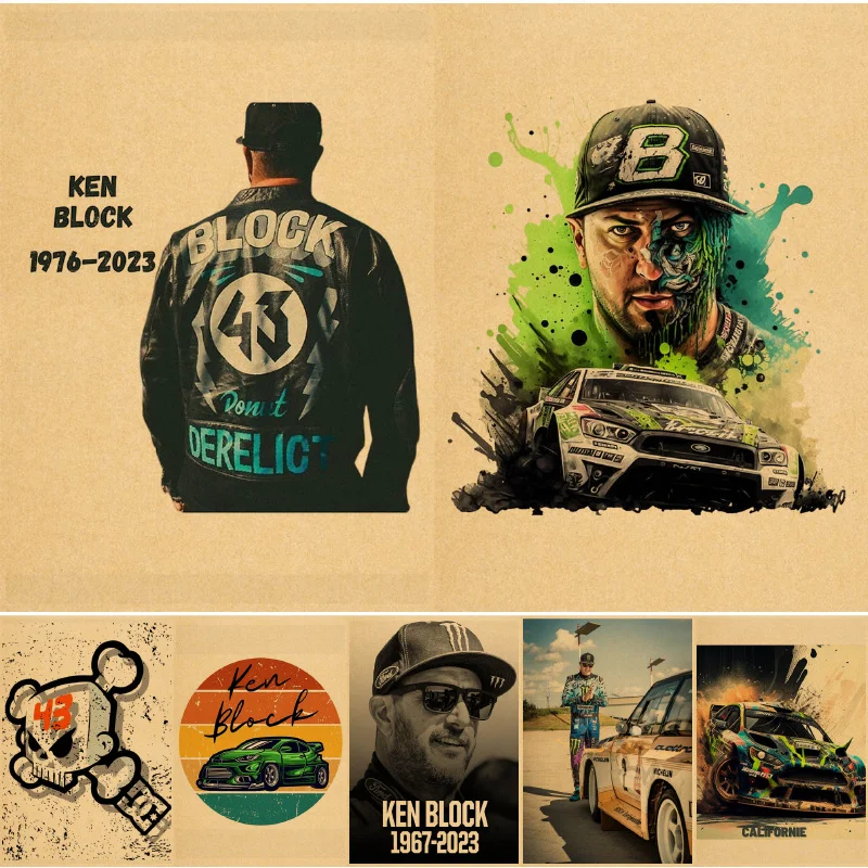 

Плакат Кена блока ралли водителя декор комнаты эстетическое настенное искусство домашний декор ретро крафт-бумага плакат