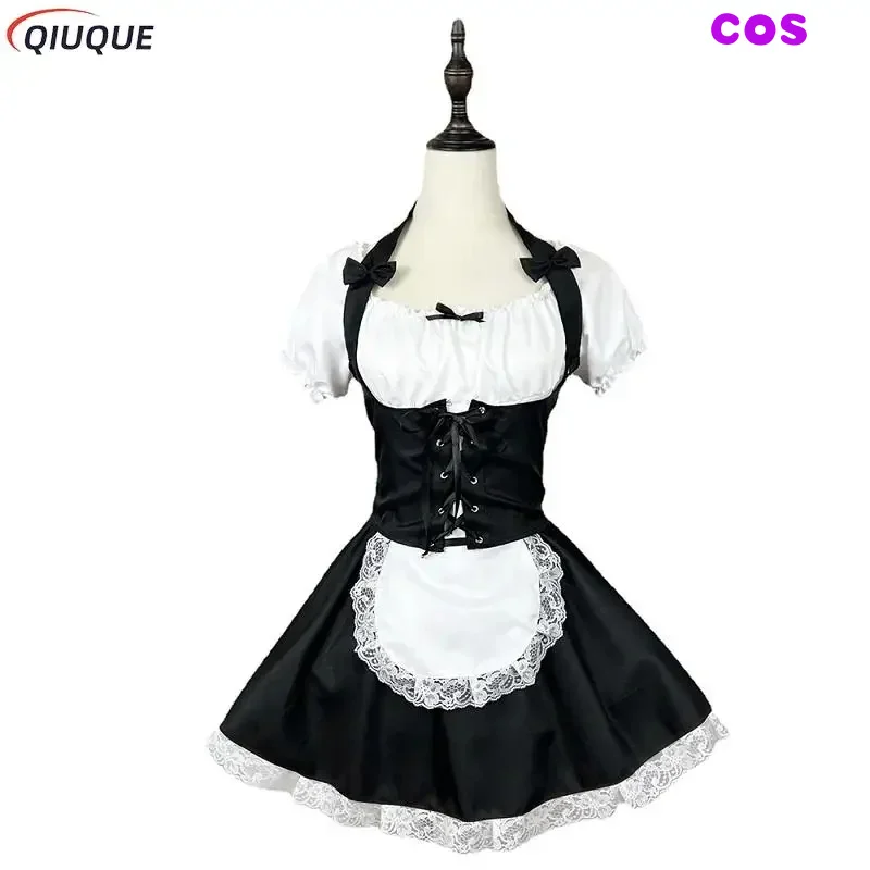Z женский наряд горничной платье Лолиты милый костюм в стиле каваи черно-белое