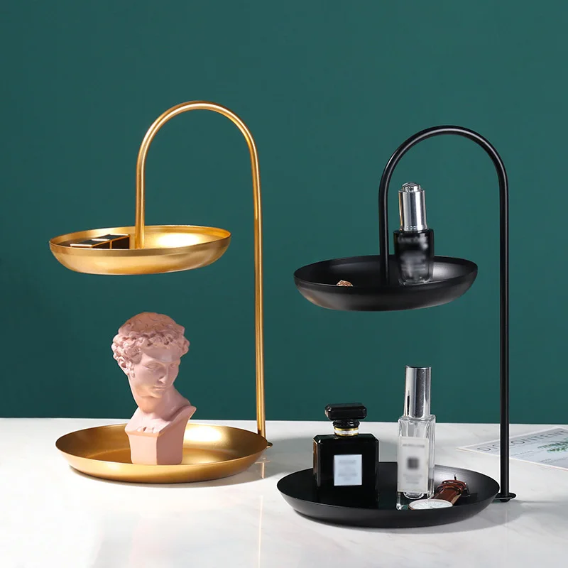 

Двухслойный металлический Настольный органайзер для ювелирных изделий, косметика, ожерелье, серьги, кольцо, браслет, подставка для демонст...