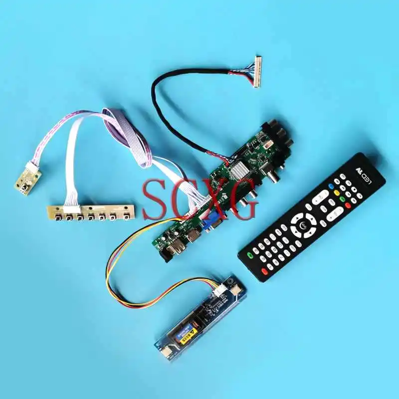 

3663 DVB Monitor Controller Board Fit LTM190ET01 M190EG02 DIY Kit USB VGA AV RF HDMI-Compatible 1280*1024 30 Pin LVDS 2-CCFL 19"
