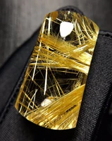 natural gold rutilated quartz pendant 34 818 611 7mm yellow rutilated rectangle necklace jewelry women men brazil aaaaaaa