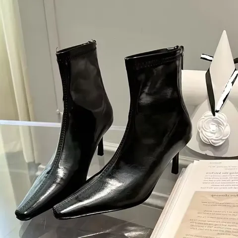 Aneikeh уличный стиль, ботильоны из мягкой искусственной кожи с острым носком на тонком низком каблуке, женская обувь, короткие ботинки