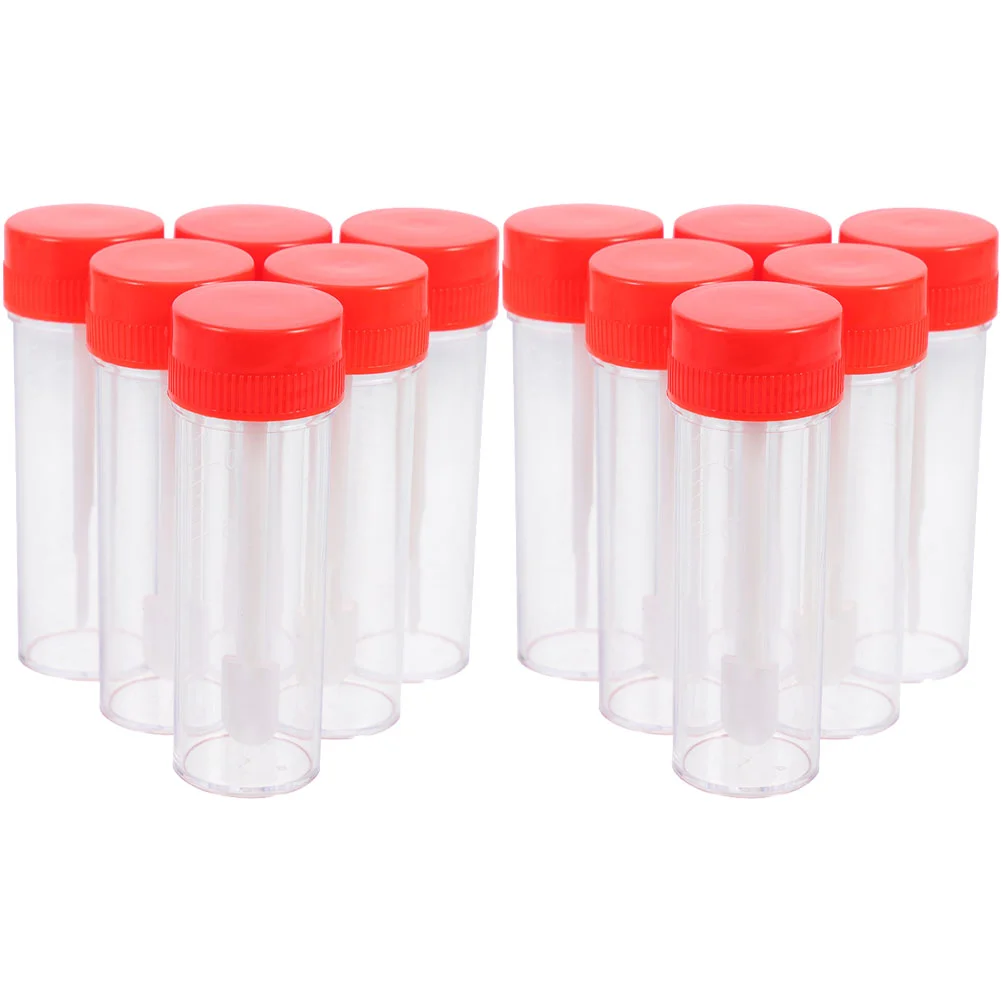 

12pcs Disposable Sampling Tubes Plastic Sample Storage Tubes Specimen Container for Testing