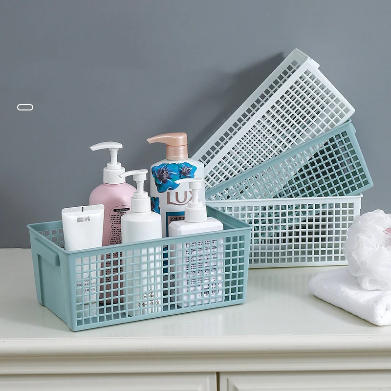 

Plastic Storage Container Desktop Organization Hollow Rectangular Snack Storage Basket Sundrie Kitchen Accessorie Frame Bathroom
