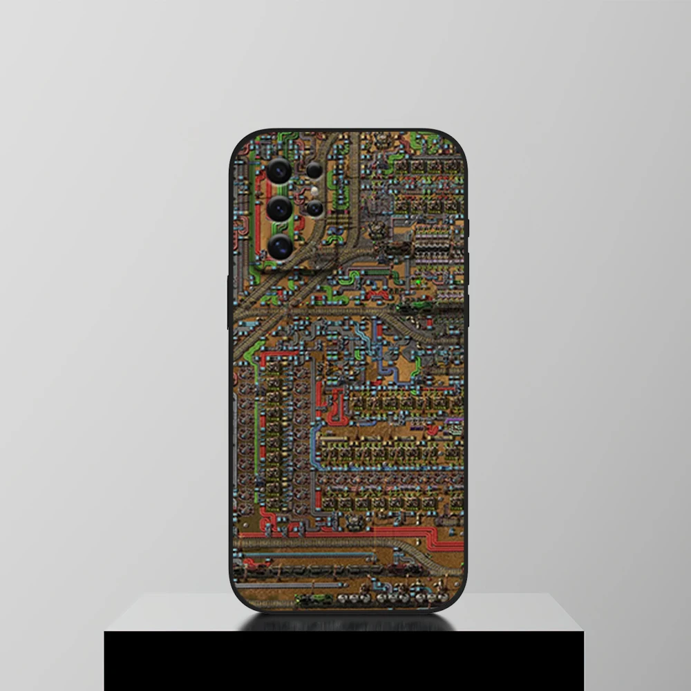 Game F-Factorio Phone Case For Samsung S22 S23 A73 A72 A71 A54 A53 E ULTRA Black Soft Shell