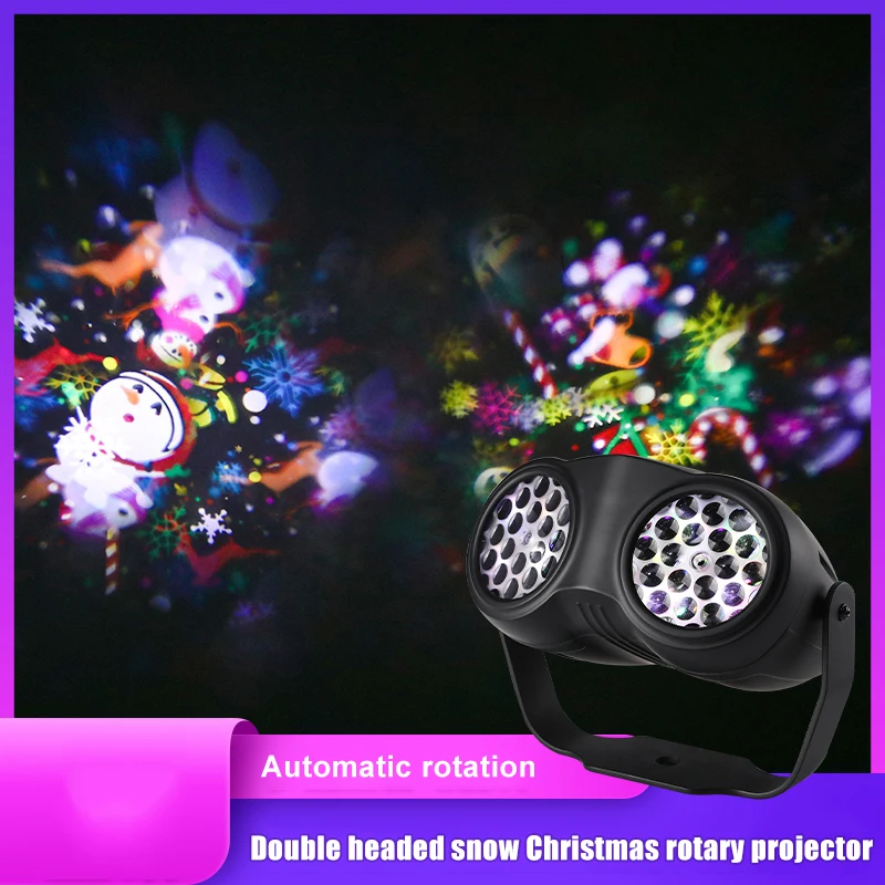 

CoRui Double Tube Snowflake Christmas Projection Lamp Atmosphere Decoration Small Night Lamp Outdoor Projection Atmosphere Lamp