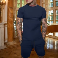 new mens suit fashion sports streetwear summer short sleeve shorts 2 piece set jogging breathable mens clothing