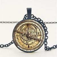 steampunk gravity waterfall mystery bill cipher wheel photo glass dome cabochon pendant chain necklace for womens mens gifts