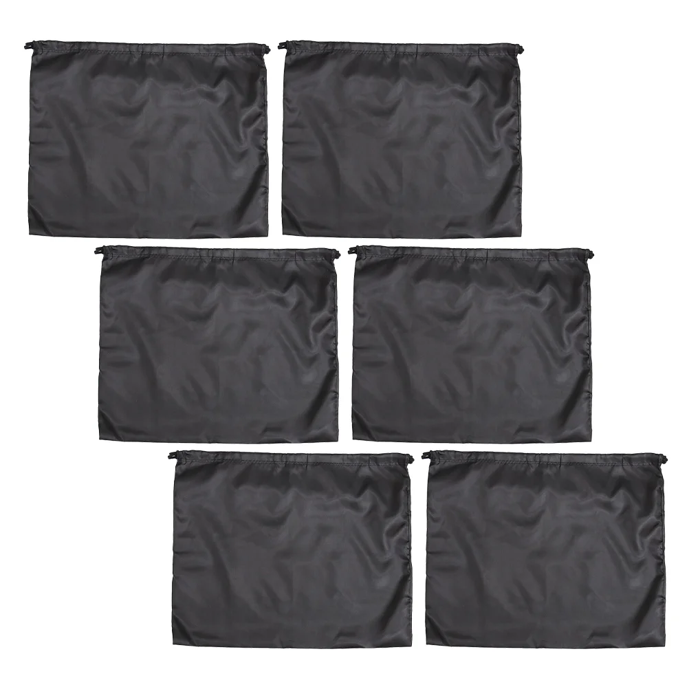 

6pcs Satin Portable Black Toiletry Bags Sundries Drawstring Bag Cosmetics Drawstring Bag Makeup Storage Pouch Toiletry Bag