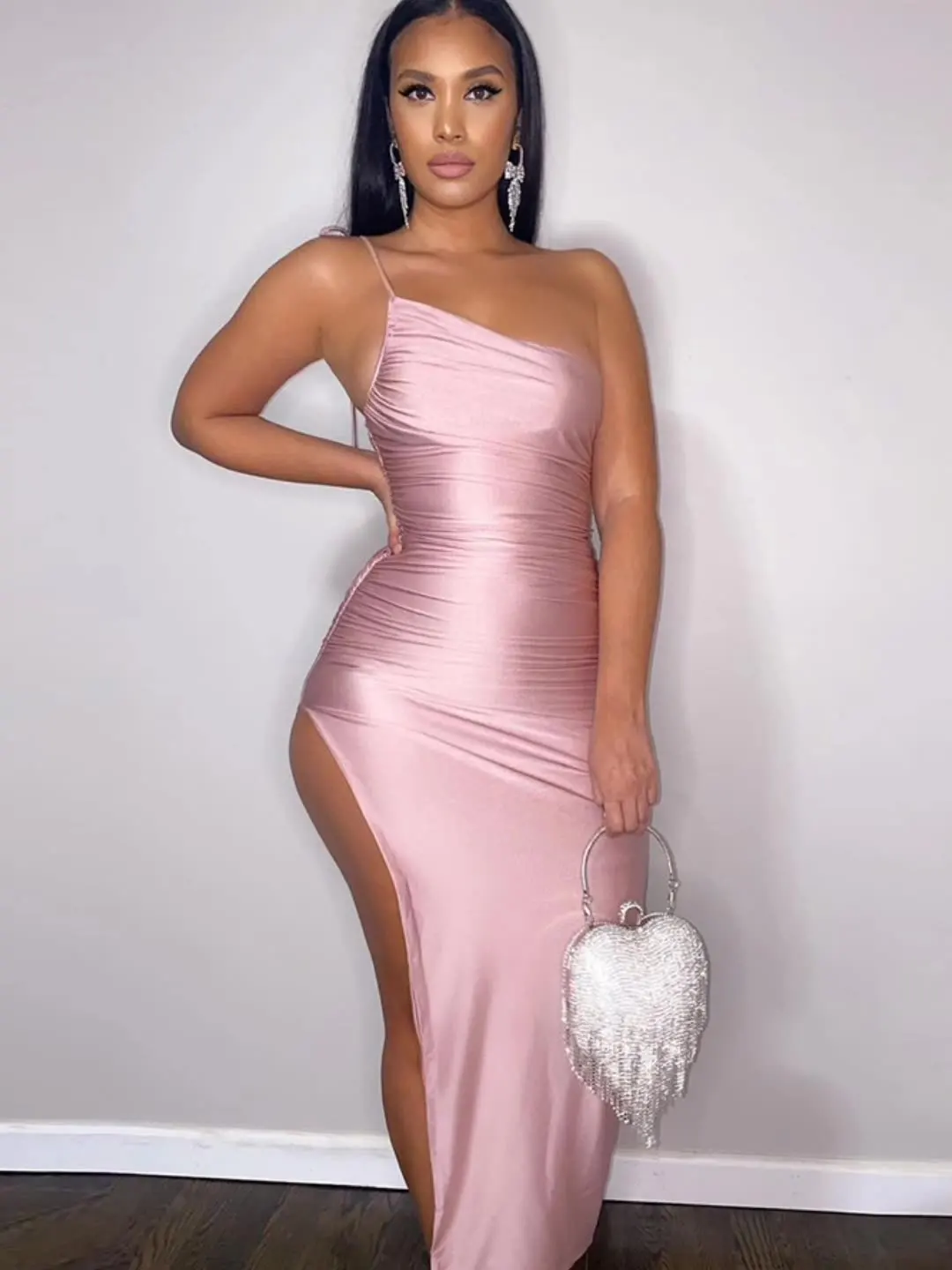 

2022 Summer Women's New Sexy Chest Wrapped High Waist Slit Buttock Slim Dress