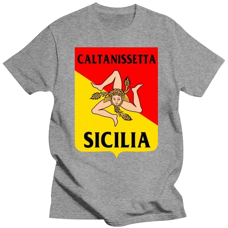 Черная футболка-футболка Caltanissetta Sicily Province Trinacria размер мужская футболка с героями