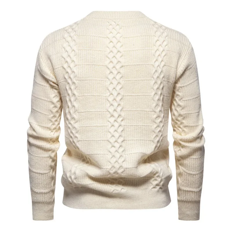 Осенне-зимний новый вязаный свитер теплые однотонные толстые свитера мужская