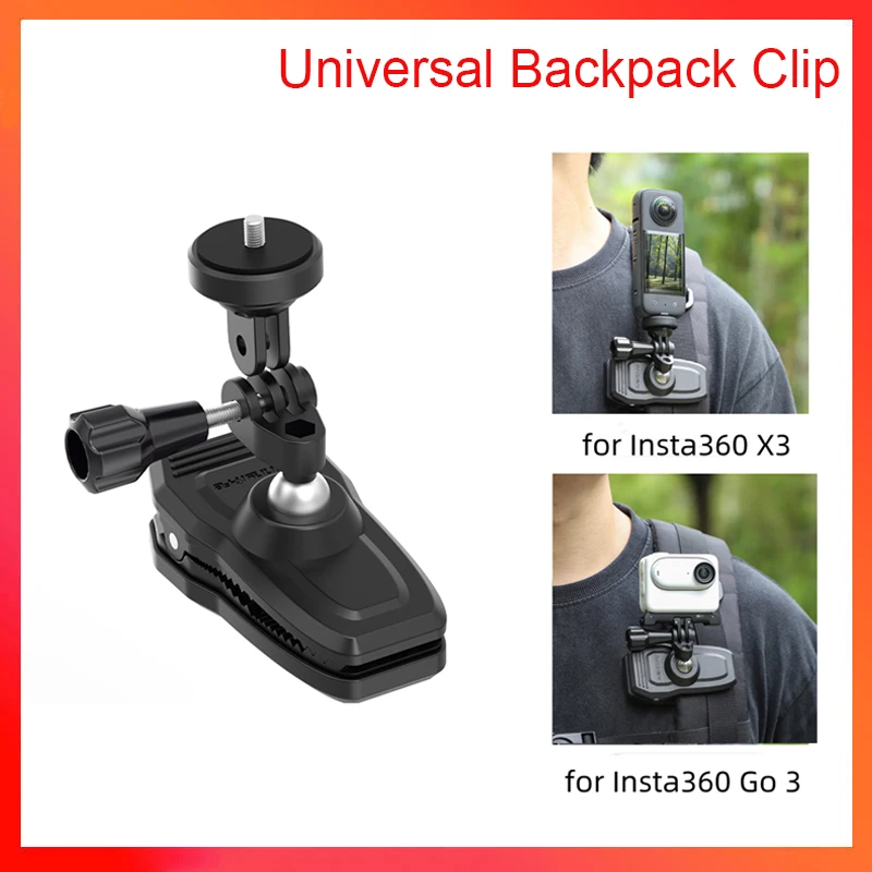 

For DJI Action 3/4/Insta360 GO3 Magnetic Mount 360 Degree for GoPro 12 Sports Camera Universal Backpack Clip Accessories