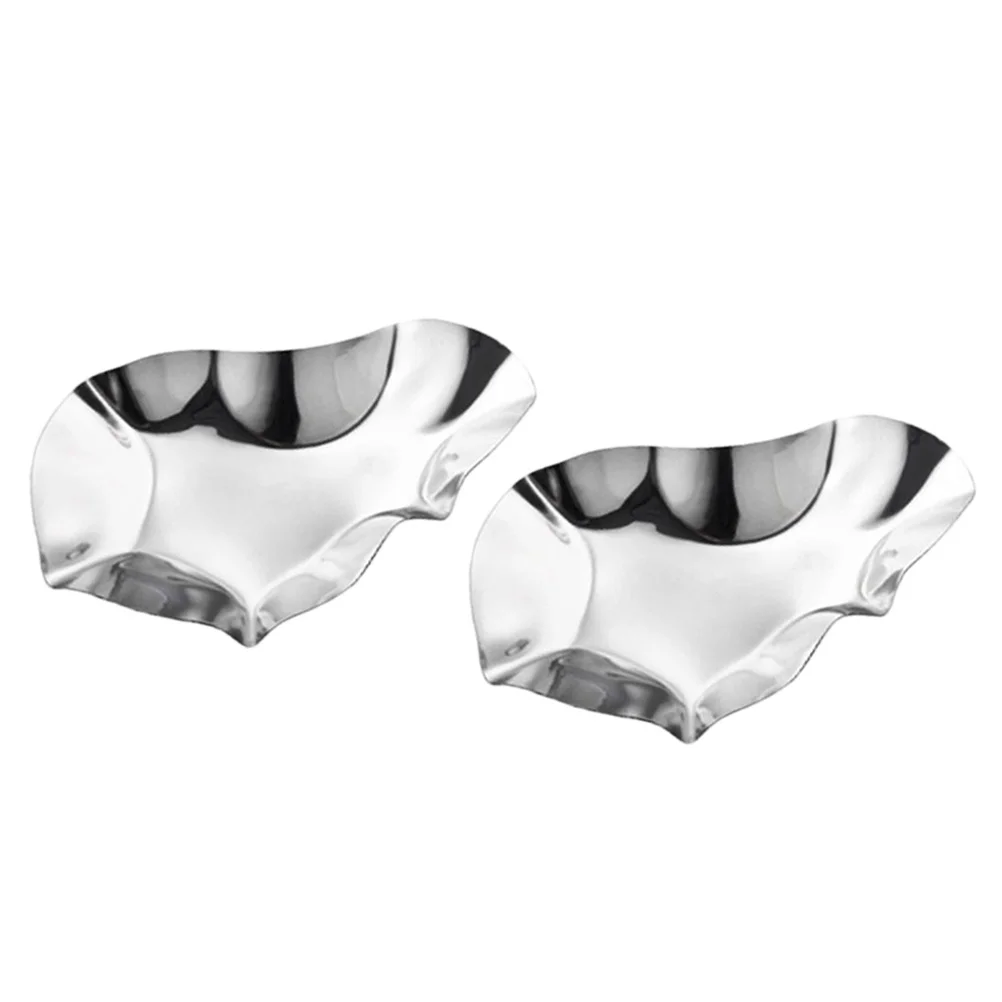 

2pcs Stainless Steel Pan Serving Plate Seafood Plate Serving Pan Serving Tray