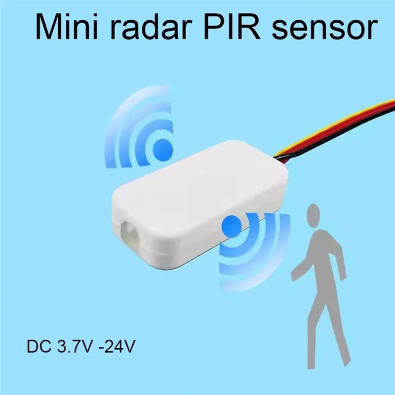 Фото Миниатюрный микроволновый радарный датчик движения ABHB-DC3-24V - автоматическое включение/выключение света, задержка 30 секунд, для шкафа, коридора №2