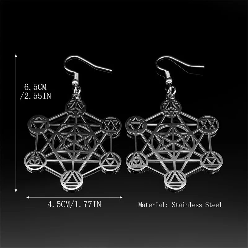 Женские и мужские серьги из нержавеющей стали винтажные большие геометрические