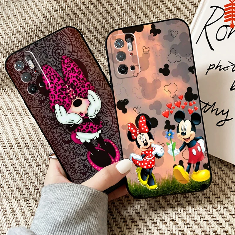 

Cartoon Mickey Minnie Mouse For Xiaomi Poco M3 PRO 5G For POCO X3 Pro NFC X3 F3 GT Phone Case Black Silicone Cover Funda