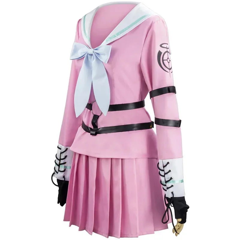 Фото Danganronpa V3 Miu Irama, платье для косплея для девочек, костюм моряка, полный комплект, комплекты париков, бесплатный пояс, воротник, носки, очки NM28 №3