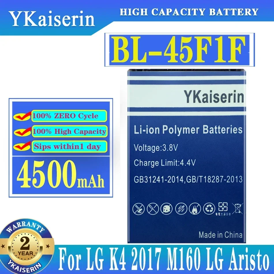 YKaiserin 4500 мАч BL-45F1F аккумулятор для LG K9 K8 K4 K3 M160 MS210 X230K X240K LV3 2017 Versio мобильного