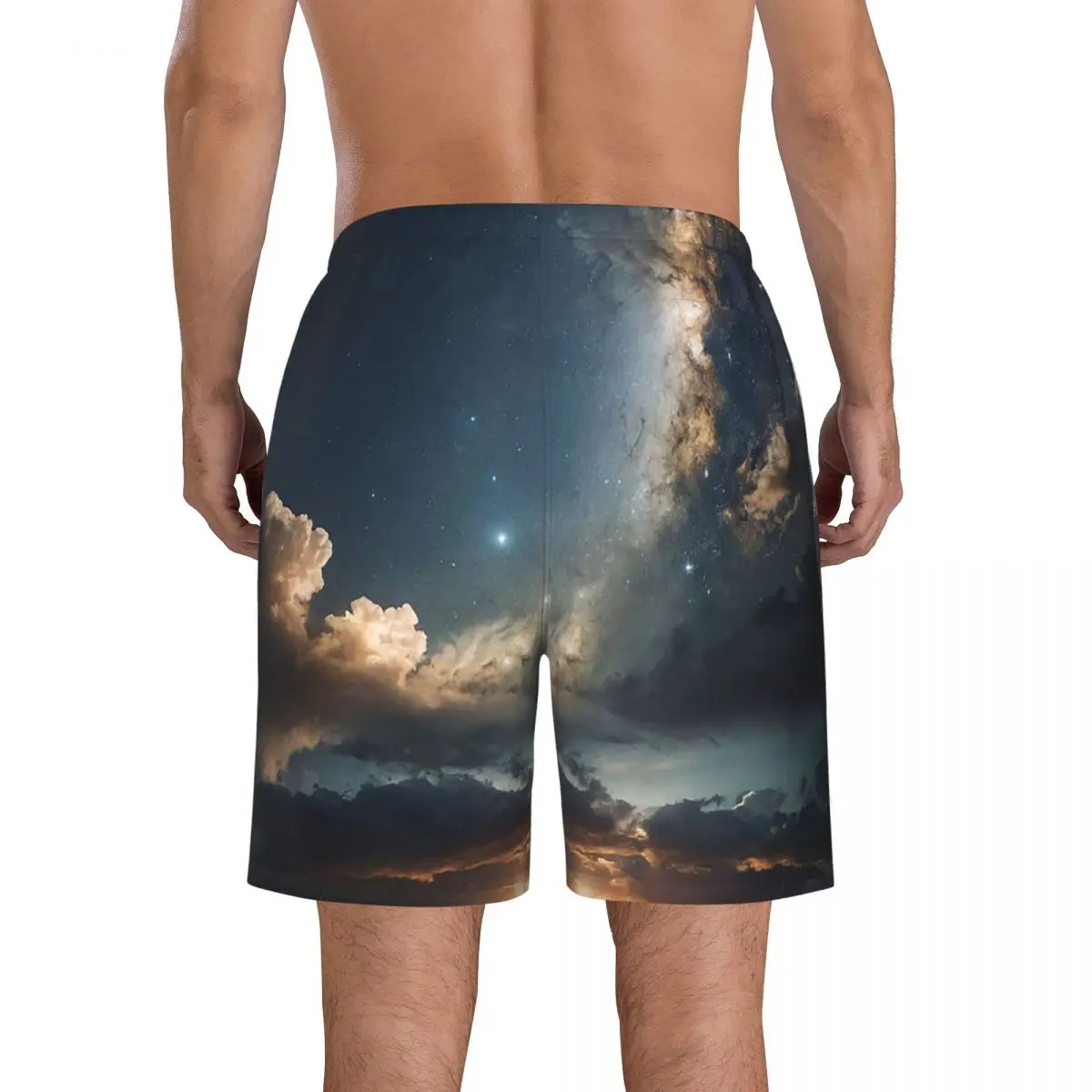 Фото Пляжные шорты Starlit Sky Milky Way Starry Trunks, повседневные быстросохнущие летние мужские шорты для плавания №4