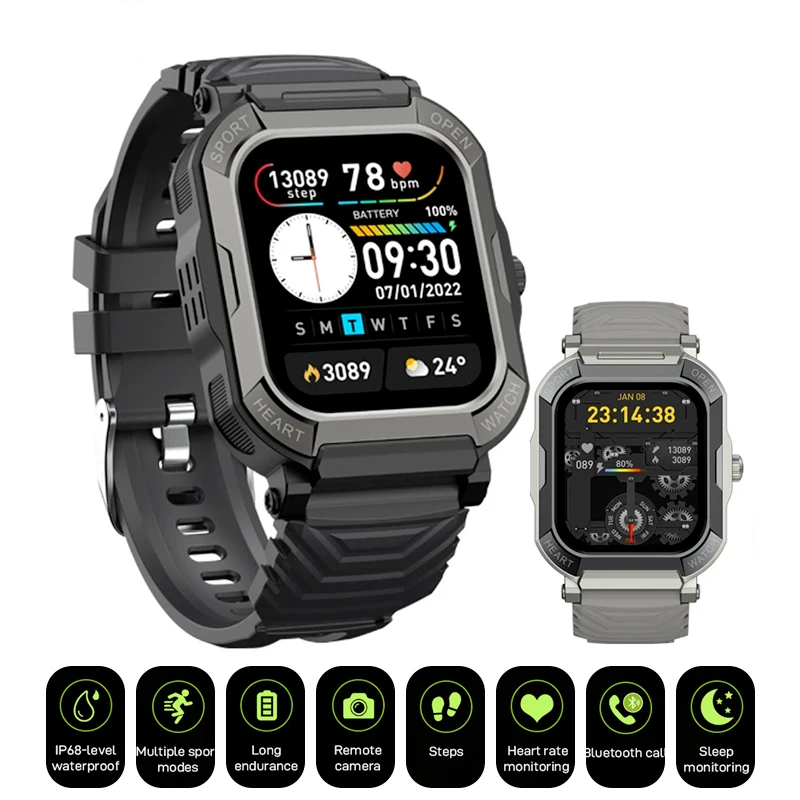 

2023 Outdoor Sports Smart Watch H30 Bluetooth Call Heart Rate Blood Pressure Oxygen Monitoring IP68 Waterproof Fitness Tracker