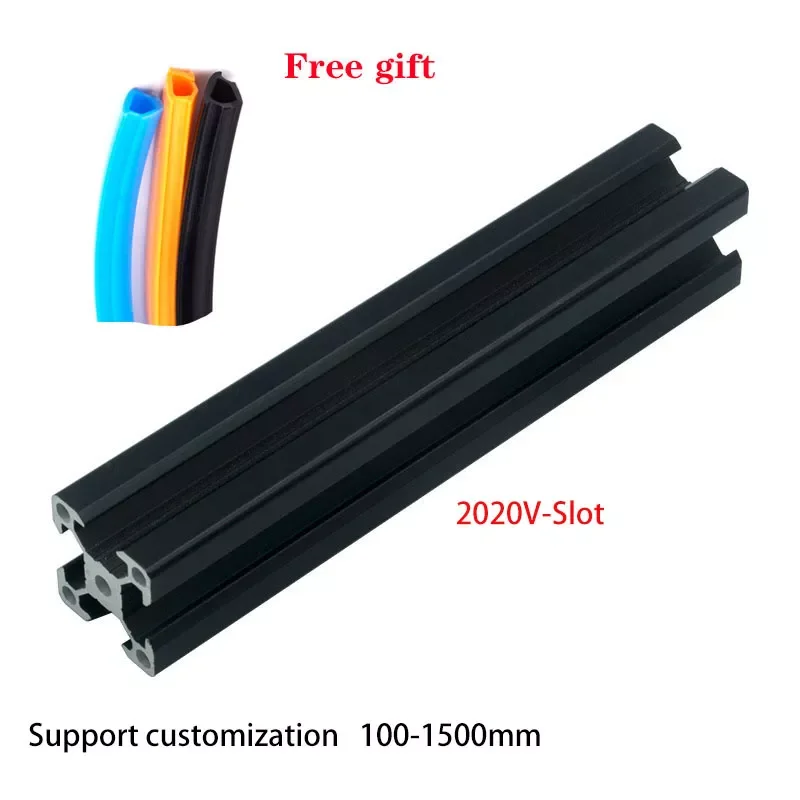 

Black 2020 V- Slot Aluminum Profile Extrusion Frame 100mm-1200mm European Standard Anodized Linear For CNC 3D Printer Parts