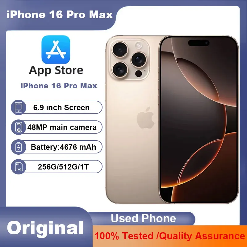 Фото Apple iPhone 16 Pro Max 6,9 дюйма, 5G, смартфон с двумя SIM-картами LTPO Super Retina XDR OLED Face ID NFC A18Pro, 256/512 ГБ/1 Т, разблокирован №1
