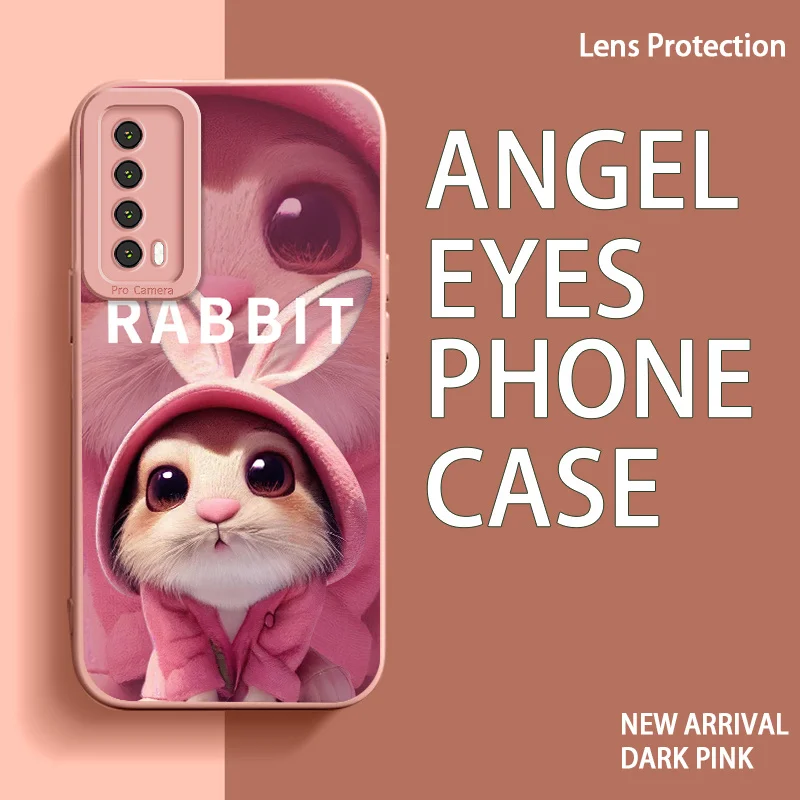 

Case for Huawei Y7A Y9 Prime 2019 Y9S P Smart 2021 Enjoy 9 10 Plus 20 SE Nova 5T Honor 9X Pro 20 S Big Eyed Double eared Rabbit