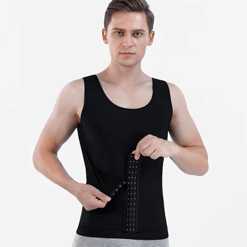 

Men Shapewear Firm Tummy Control Caffeine Sports Shaping Tank Tops Fitness Thin Body Shaper Higho-end Waist Corset Chest Binder