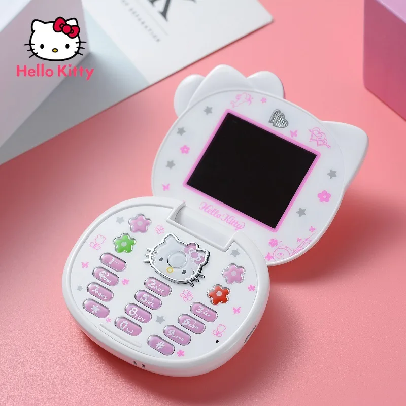 Hello Kitty милый подарок для девушки мини мобильные телефоны откидной мультяшный сотовый телефон с двумя Sim-картами разблокированный Bluetooth комп...
