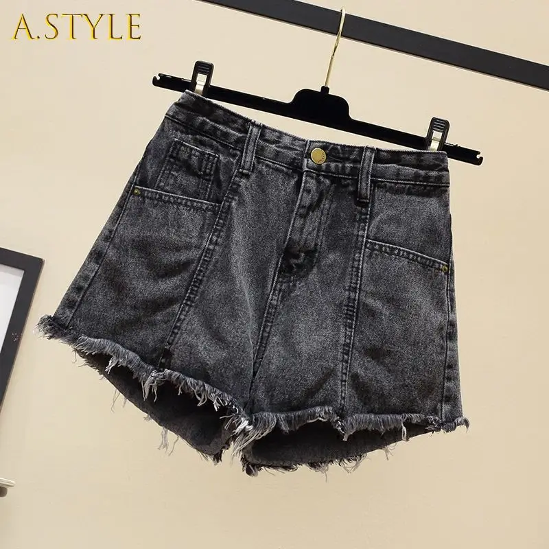 A GIRLS Shorts Women Fashion Tassel Denim Pockets Retro All-match Solid Vintage Summer Womens Sexy Ulzzang S-5XL Trousers Style