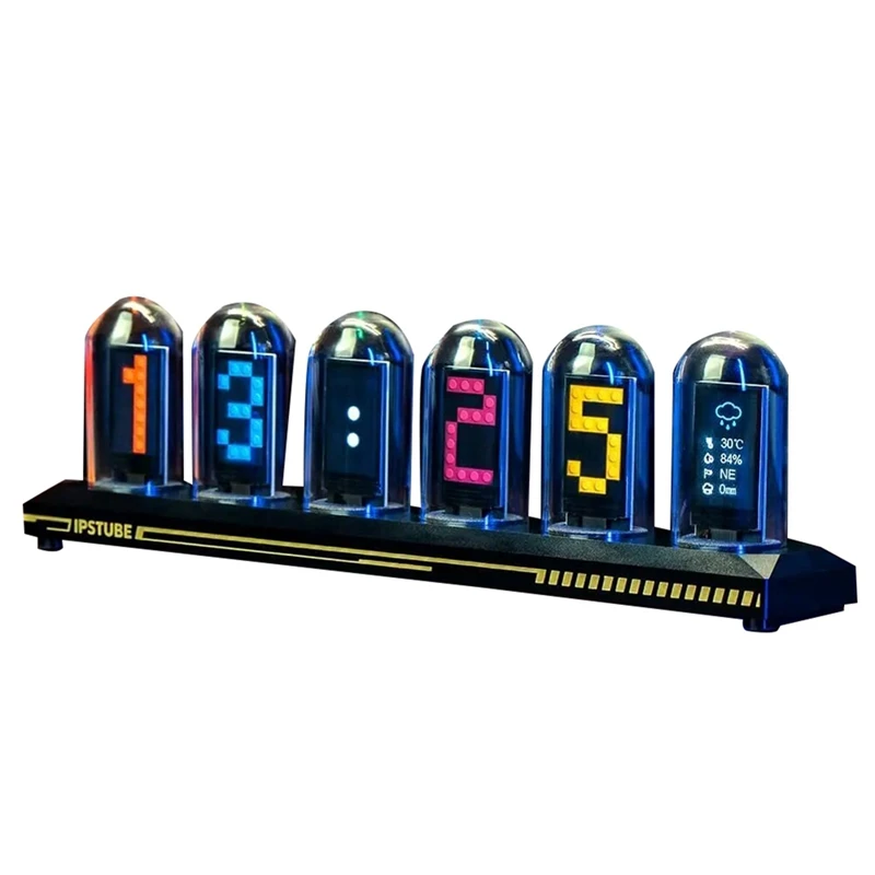 DIY светодиодные часы Nixie Tube RGB IPS цветной экран цифровые светящиеся WIFI аналоговые