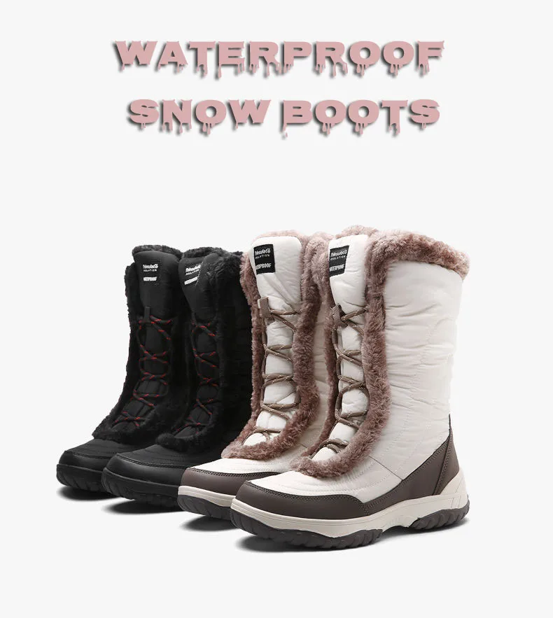 

Women`s waterproof 3M Thinsulate winter hiking boot ladies slip-resistant wool liner snow boots for -40C Skiing boots