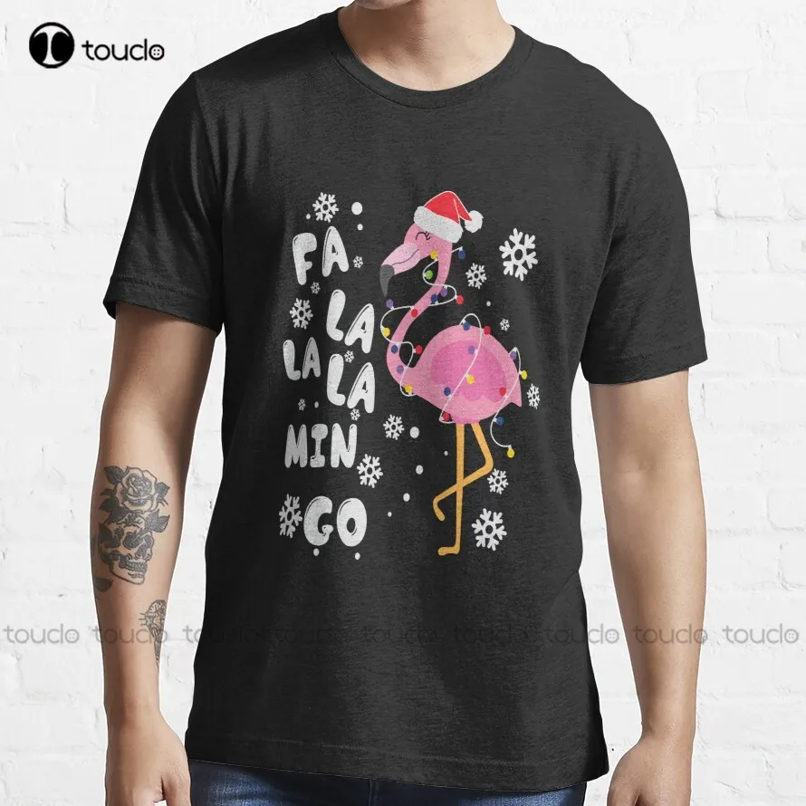 

Fa Lalala Mingo Flamingo For Christmas Xmas T-Shirt Red Shirts For Women Custom Aldult Teen Unisex Digital Printing Tee Shirt