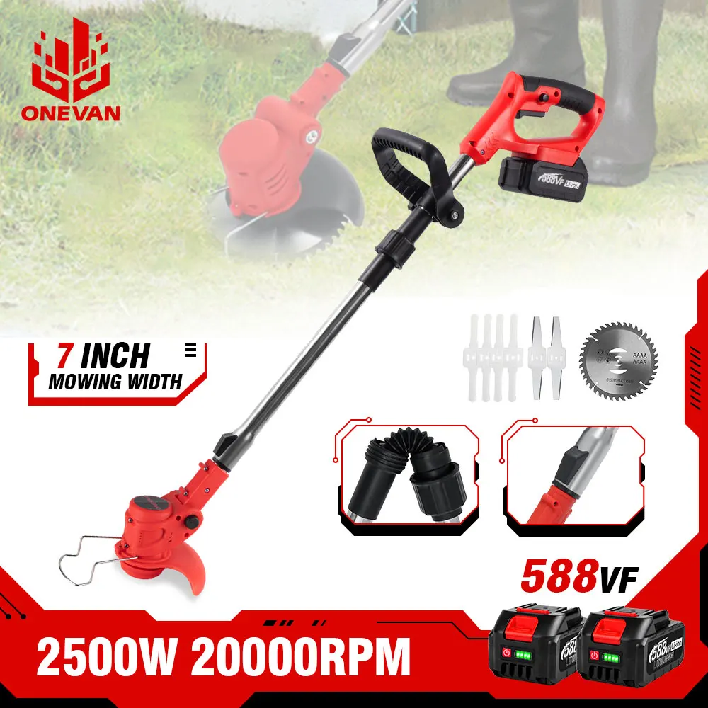 2500W 20000RPM Electric Lawn Mower Foldable Grass Trimmer Ad