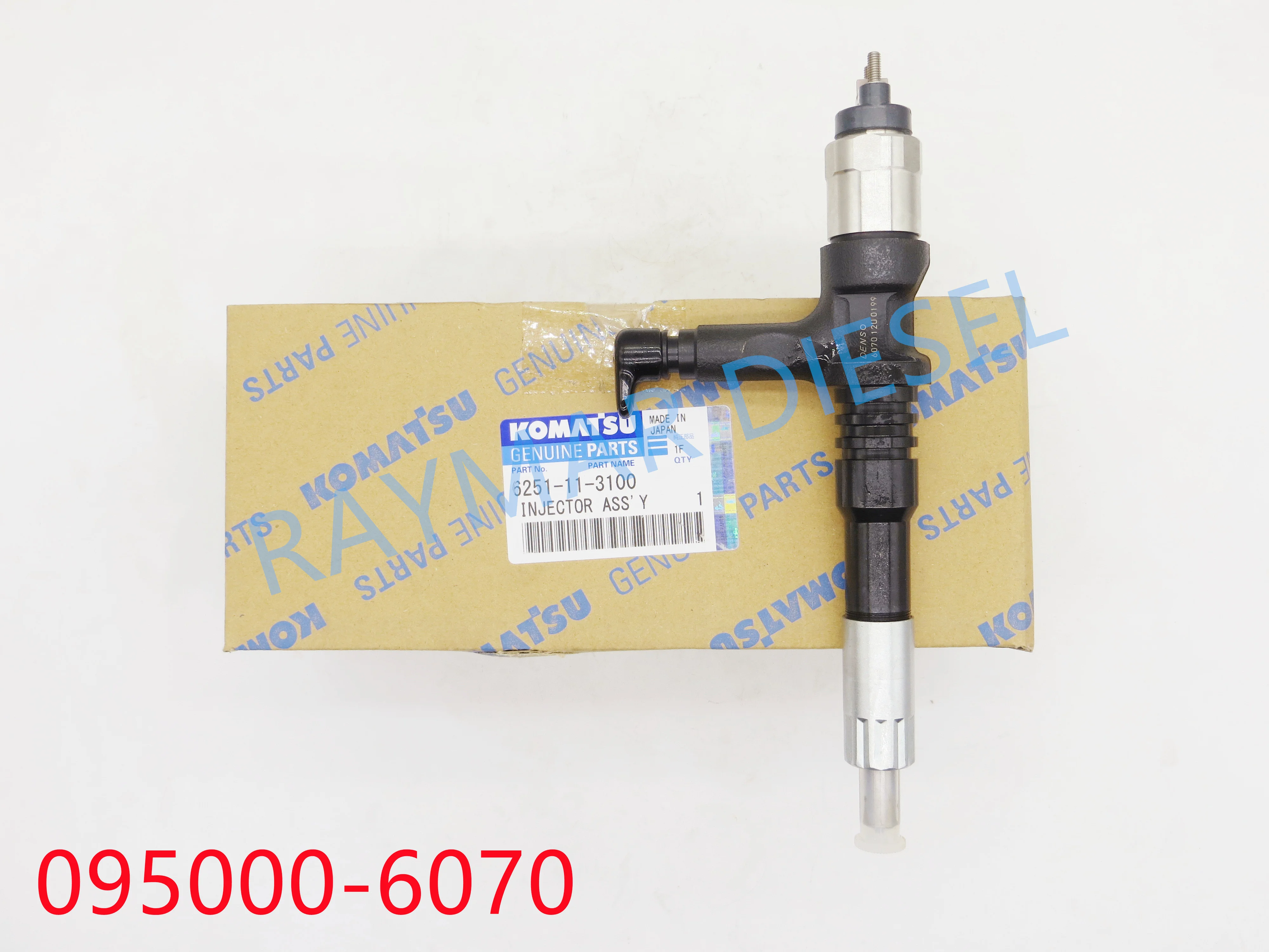 

Genuine common rail fuel injector 095000-6070 for PC350-7, PC400-7 6251-11-3100, 6251113100, 6251-11-3101