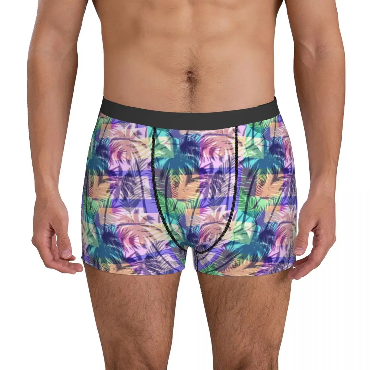 

Tropical Palm Trees Underwear Abstract Art Males Underpants Custom Comfortable Boxershorts High Quality Boxer Brief Plus Size