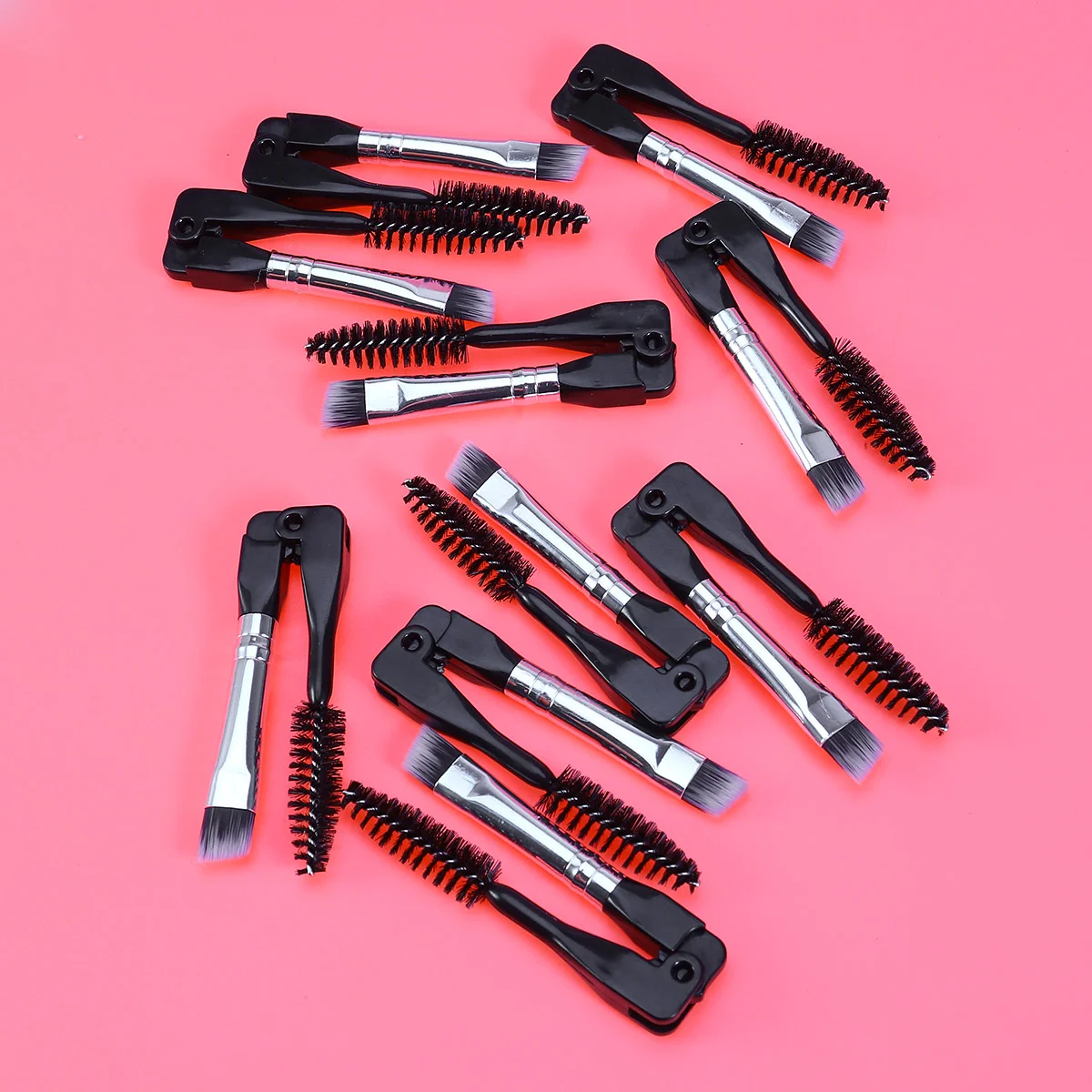 

10PCS Foldable Brush and Spoolie Brush Brush Eyelash Mascara Grooming Brush Tool for