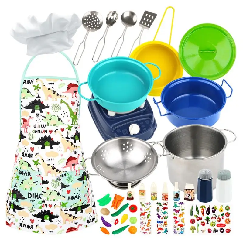 

2021 New 37PCS Kids Cooking Toys Set Chef Role Play Toys House Pretend Playset Toddler Girls Baby Kids Play House Toy
