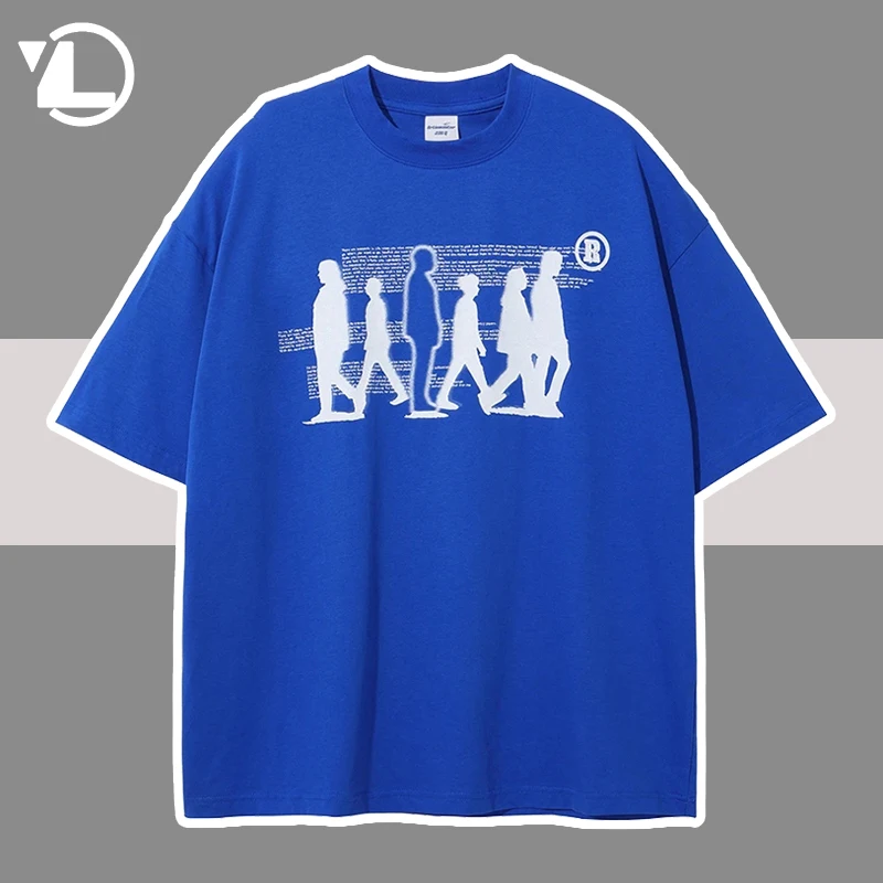 

Summer T Shirts Men Hip Hop Shadow Printing Graphic Print Oversize T- Shirts Streetwear Harajuku Casual Cotton Top Tees Street