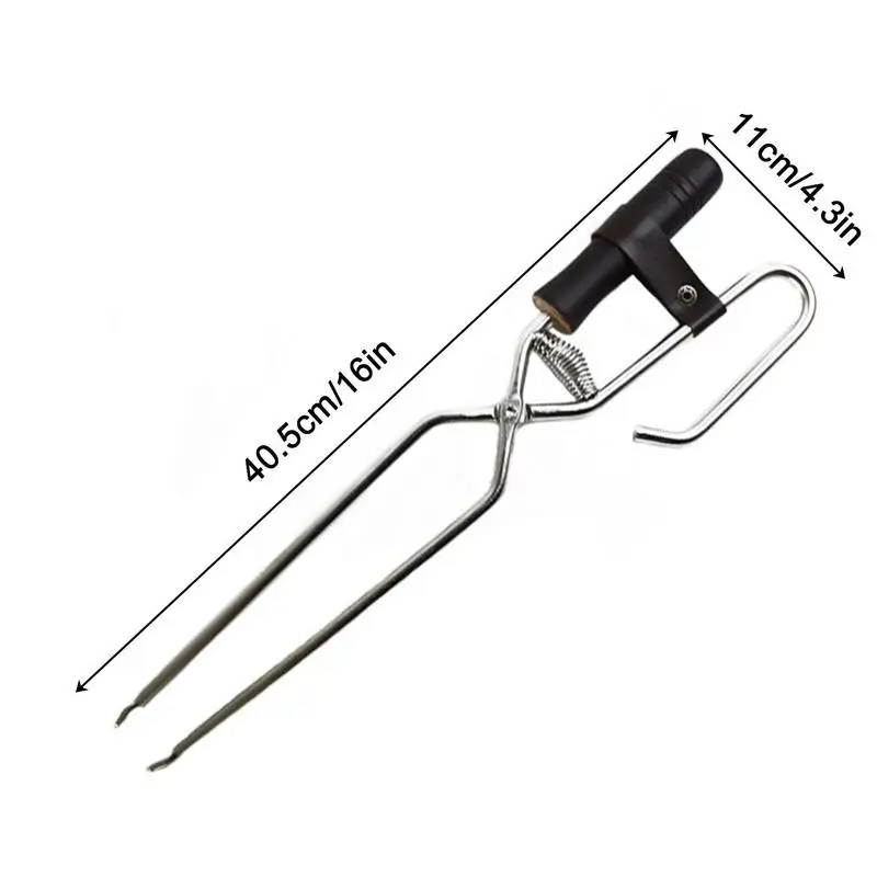 Щипцы для костра из нержавеющей стали деревянный захват духовки гриль Грейфер